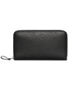 Burberry Perforated Leather Ziparound Wallet - Black