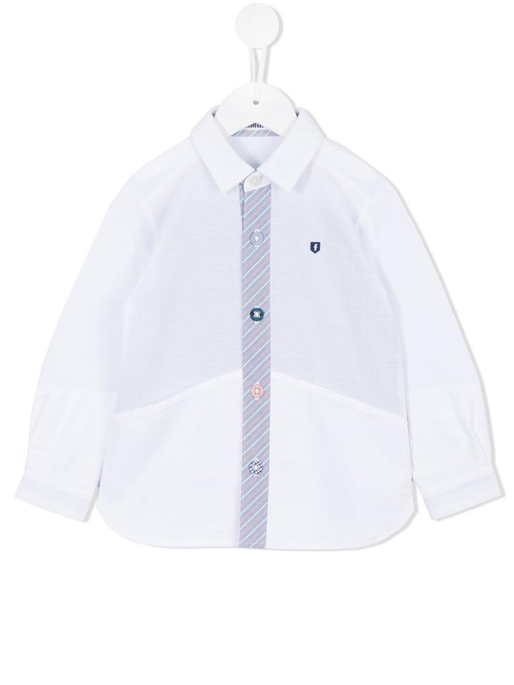 Familiar Contrast Placket Shirt, Toddler Boy's, Size: 2 Yrs, White