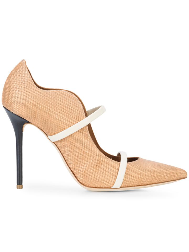 Malone Souliers Contrast Strap Pumps - Brown