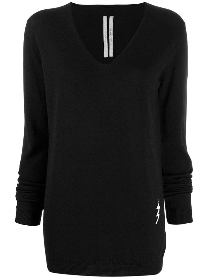 Rick Owens Lightning Bolt Knitted Sweater - Black