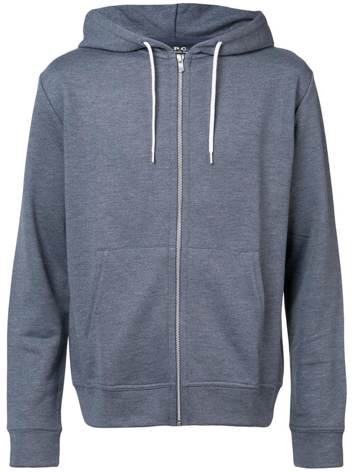 A.p.c. - Zip Hoodie - Men - Cotton/acrylic/polyester/viscose - M, Blue, Cotton/acrylic/polyester/viscose