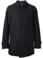Herno Single Breasted Raincoat, Men's, Size: 54, Blue, Polyester/polytetrafluoroethylene Ptfe