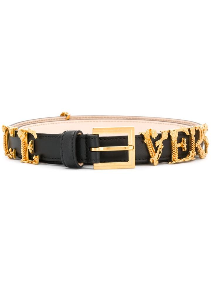 Versace Logo Hardware Belt - Black
