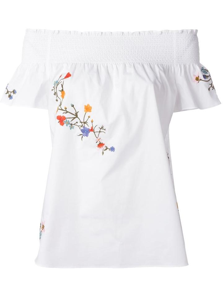 Tory Burch Embroidered Off-shoulder Top
