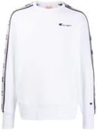 Champion Logo Lined Sweatshirt - White