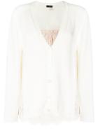 Twin-set Lace Panelled Cardigan - White