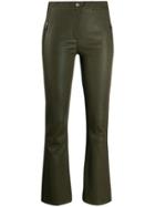 Arma Kickflare Leather Trousers - Green