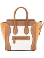 Céline Front Zip Trapeze Tote, Women's, Brown, Leather