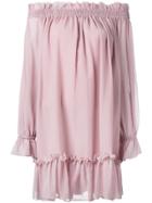 Alexander Mcqueen Off-the-shoulder Smocked Dress - Pink & Purple