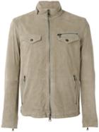 John Varvatos Lightweight Jacket, Men's, Size: 52, Grey, Polyamide/goat Suede