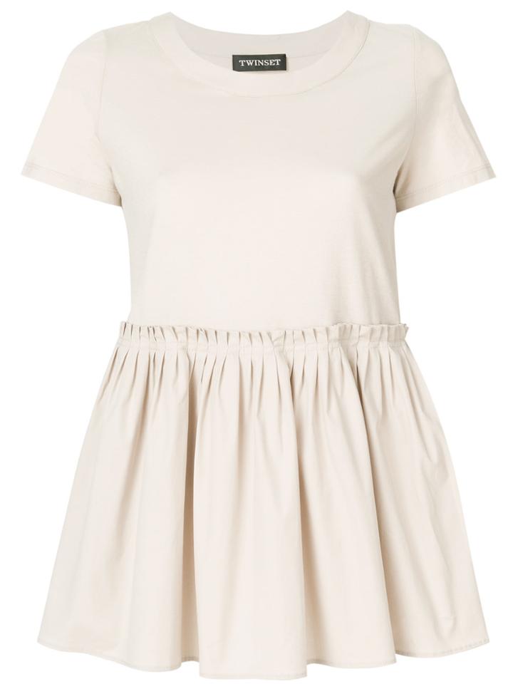 Twin-set Peplum Top - Nude & Neutrals