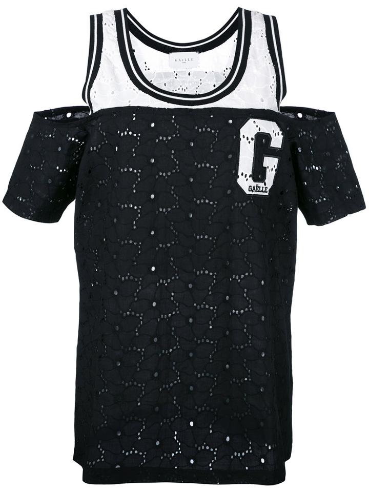 Gaelle Bonheur - Lace Tank Top - Women - Cotton - 44, Black, Cotton