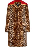 Miu Miu Faux Fur Leopard Print Coat - Green