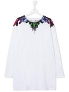 Marcelo Burlon County Of Milan Kids 'fluo Wings' Jersey Dress, Girl's, Size: 14 Yrs, White