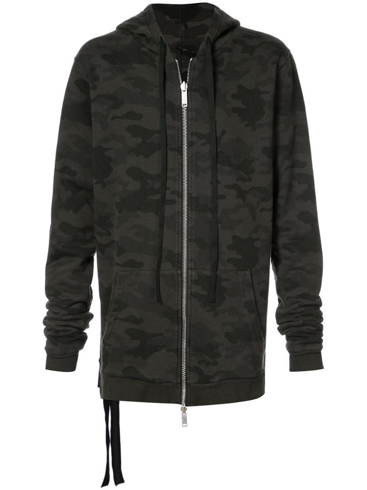 Unravel Project Camouflage Hooded Sweatshirt - Green