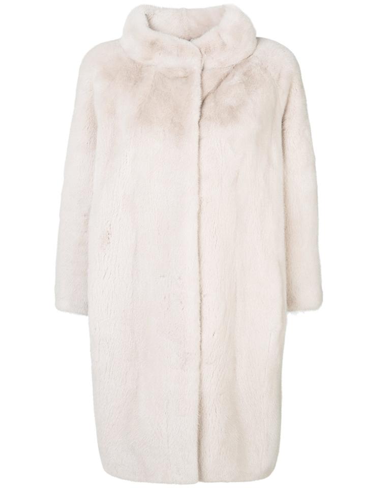 Liska Wide Collar Coat - Nude & Neutrals