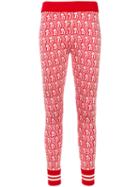 Gucci - Mushrooms Jacquard Knit Leggings - Women - Cotton/viscose - Xs, Red, Cotton/viscose