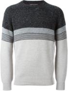 Brunello Cucinelli Striped Jumper, Men's, Size: 50, Grey, Polyamide/cashmere/virgin Wool