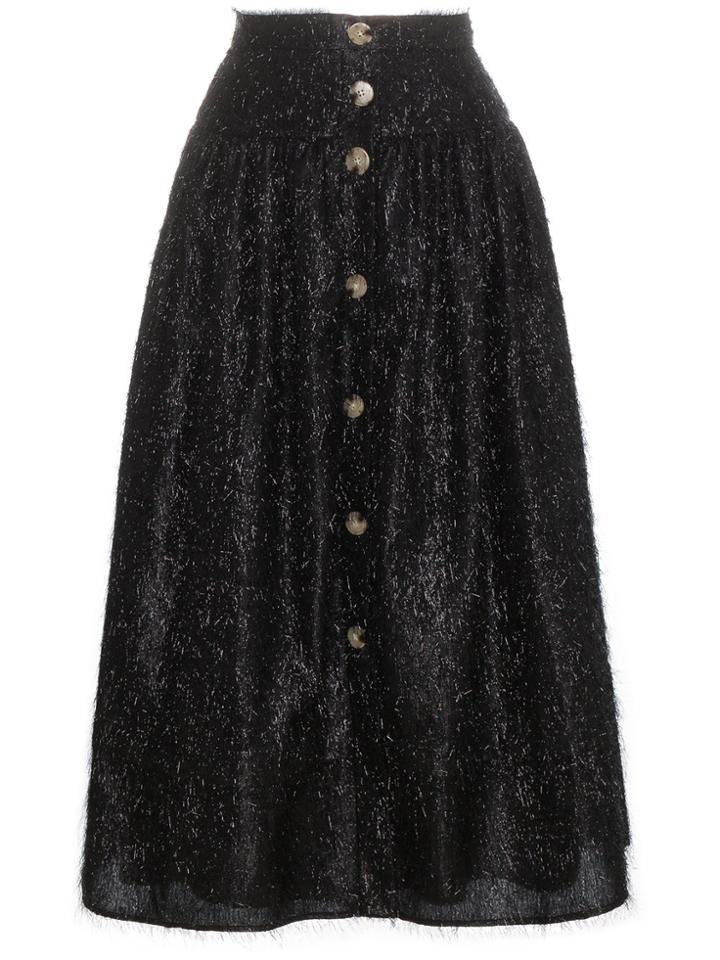 Rejina Pyo Freya High Waist Full Tinsel Skirt - Black