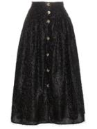 Rejina Pyo Freya High Waist Full Tinsel Skirt - Black