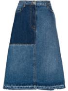 Mcq Alexander Mcqueen Patchwork Midi Skirt - Blue