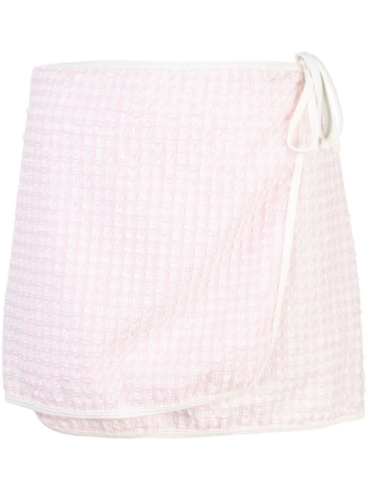 Solid & Striped The Wrap Gingham Mini Skirt - Pink