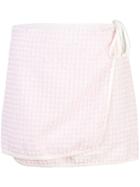 Solid & Striped The Wrap Gingham Mini Skirt - Pink