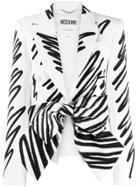 Moschino Bow Detail Printed Blazer - White
