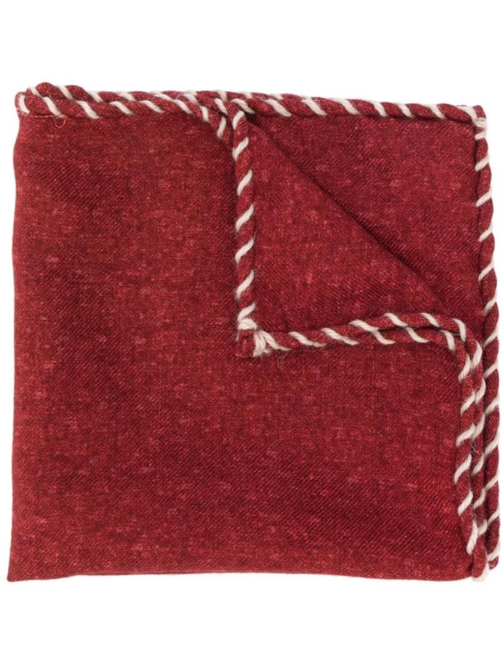 Brunello Cucinelli Scarf With Stitch Detail - Red