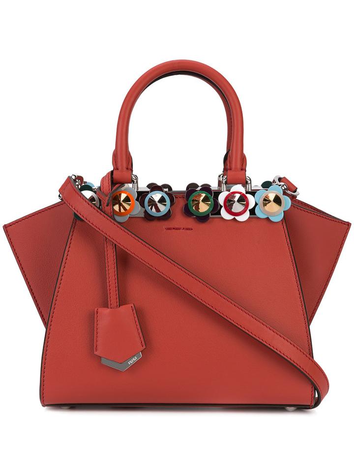 Fendi - Studded Mini 3jours Tote - Women - Leather - One Size, Red, Leather