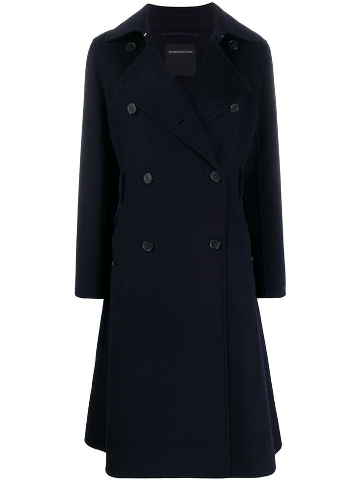 Sport Max Code Double-breasted Coat - Blue