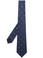 Alexander Mcqueen Skull Print Tie - Blue
