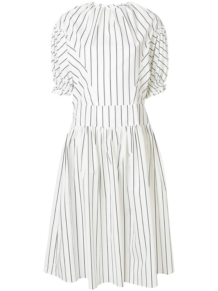 Arthur Arbesser Striped Puff Sleeve Dress - White