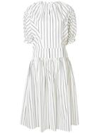 Arthur Arbesser Striped Puff Sleeve Dress - White