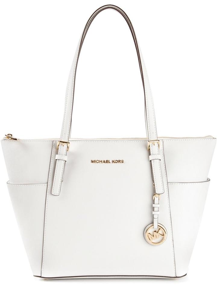 Michael Michael Kors 'jet Set' Tote, Women's, White, Leather