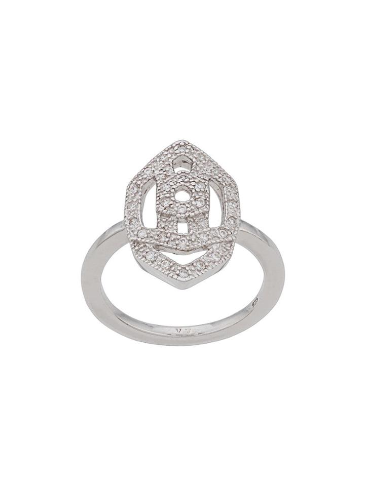 V Jewellery Interlock Ring - Silver