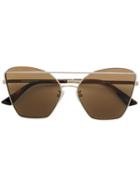 Mcq By Alexander Mcqueen Eyewear Cat Eye Aviators - Gold