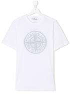 Stone Island Junior Logo Print T-shirt - White