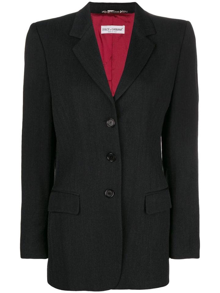 Dolce & Gabbana Pre-owned 1990's Tonal Stripes Jacket - Black