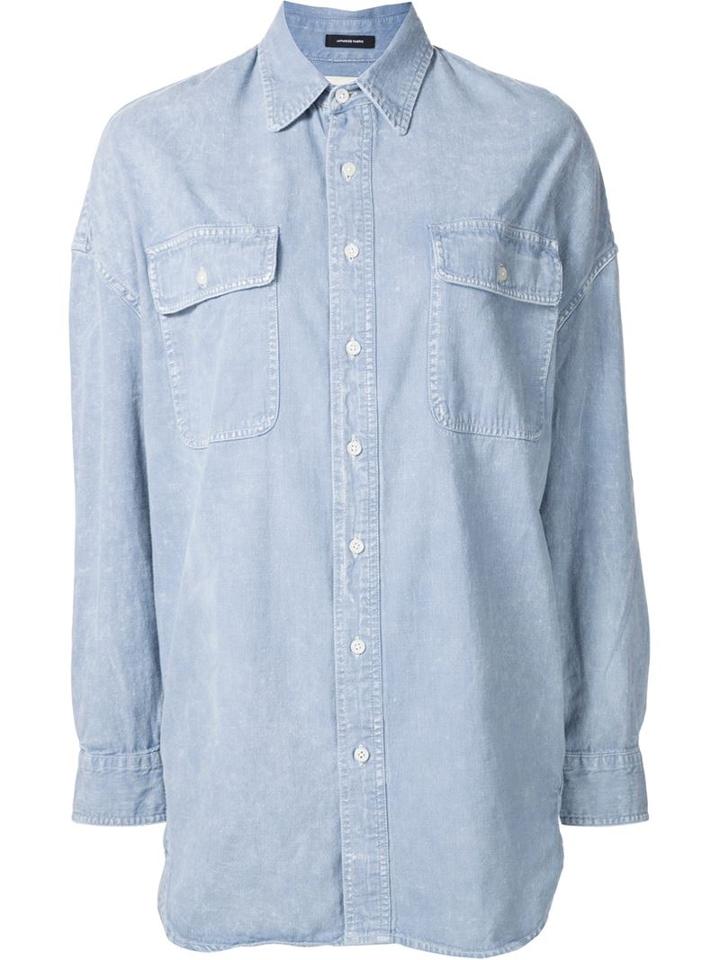 R13 Oversized Denim Shirt, Women's, Size: Small, Blue, Cotton