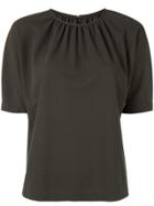 Ballsey Ruched Short-sleeve Blouse - Green