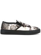 Neil Barrett Statue Print Slip-on Sneakers - White