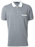 Fay Contrast Collar Polo Shirt, Men's, Size: Xxl, Grey, Cotton