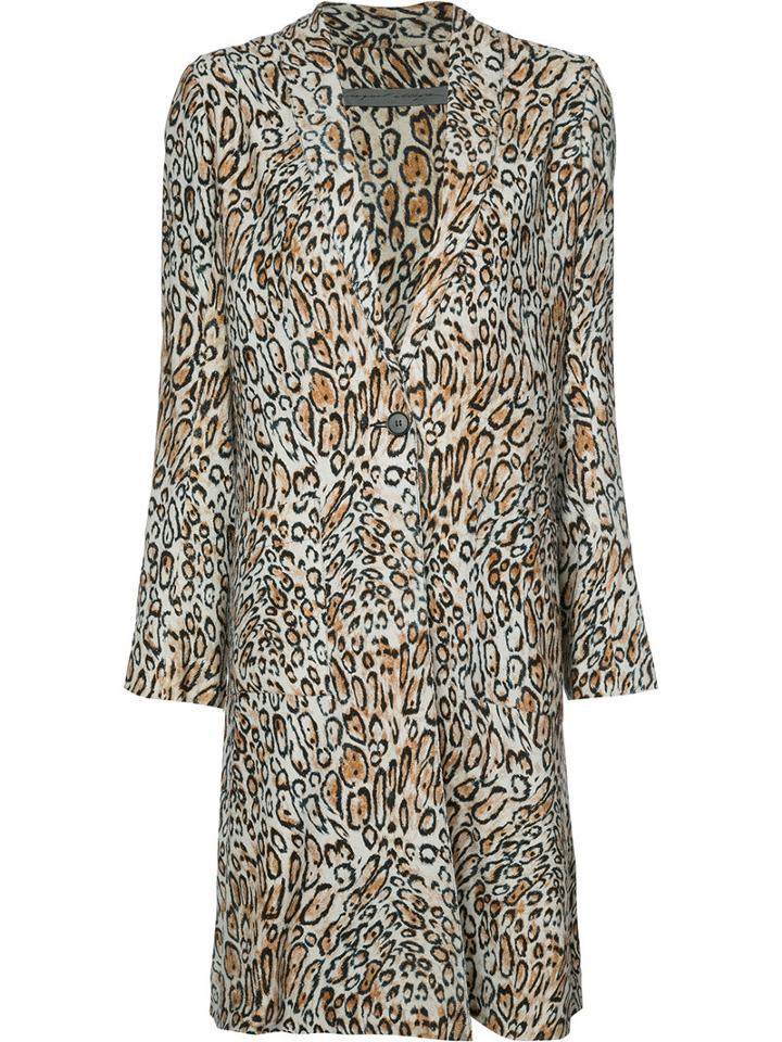 Raquel Allegra Low Neckline Duster Coat, Women's, Size: 2, Brown, Silk