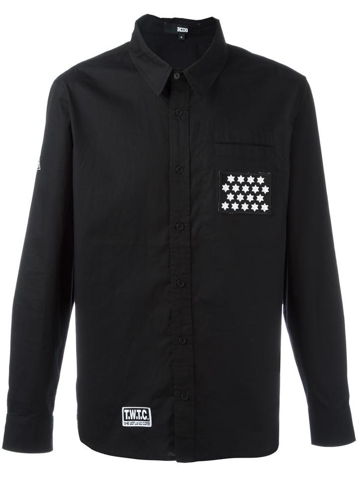 Ktz Star Patch Shirt, Men's, Size: Medium, Black, Cotton