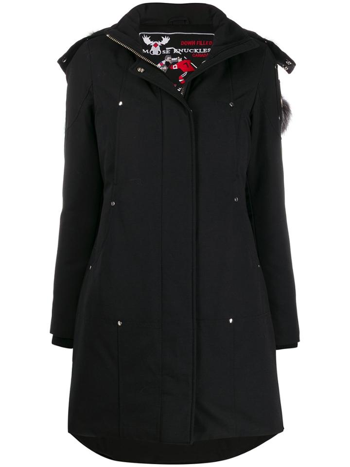 Moose Knuckles Fox Fur Hooded Parka - Black