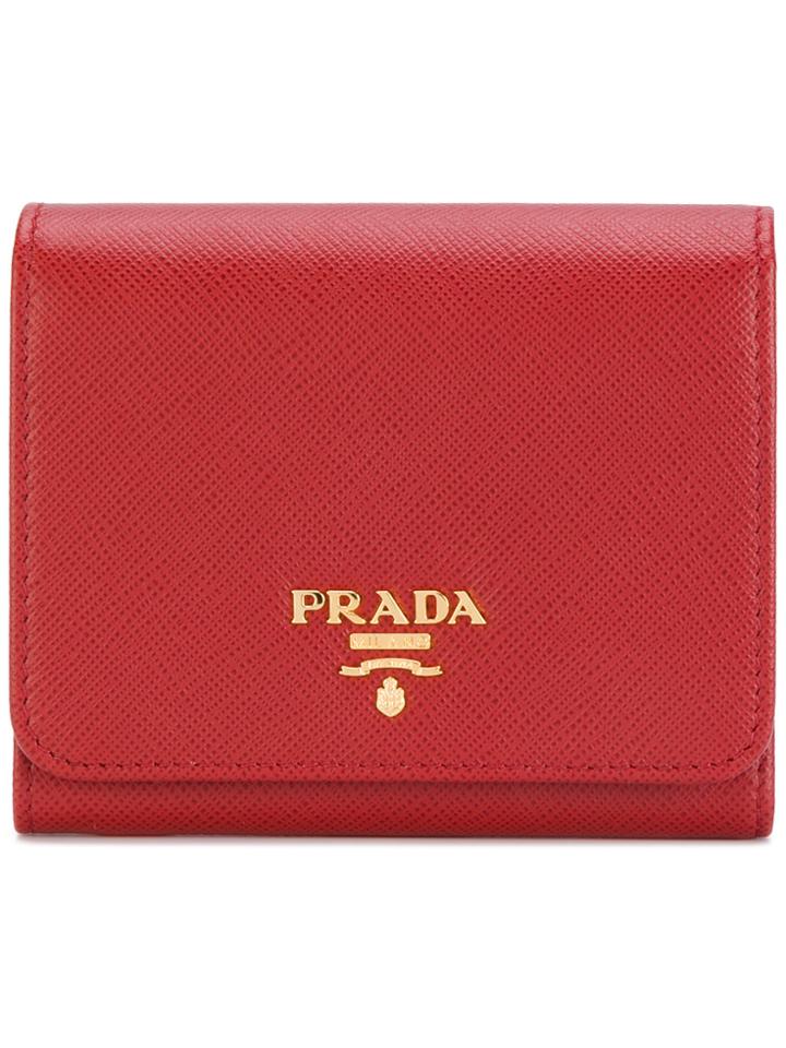 Prada Trifold Wallet - Red