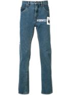 Helmut Lang Cowboy Print Jeans, Men's, Size: 34, Blue, Cotton/polyester