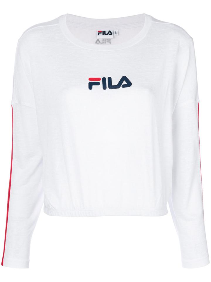 Fila Logo Print Sweater - White