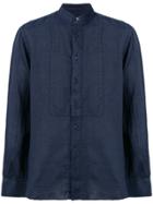 Mc2 Saint Barth Mandarin Collar Miguel Shirt - Blue